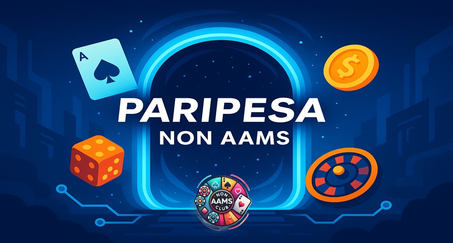 portale luminoso con simboli di gioco in stile futuristico, rappresentazione del casinò alternativo Paripesa