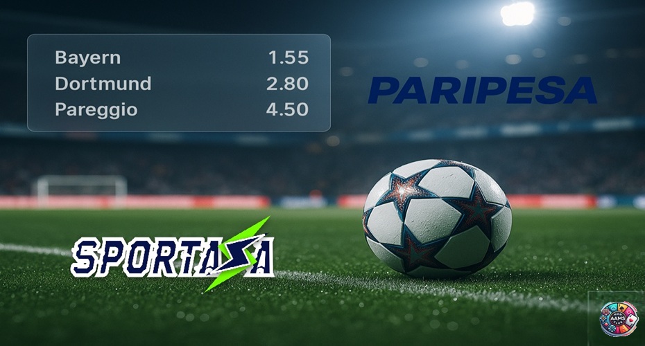 Quote Bundesliga realistiche su campo da calcio con Paripesa e Sportaza