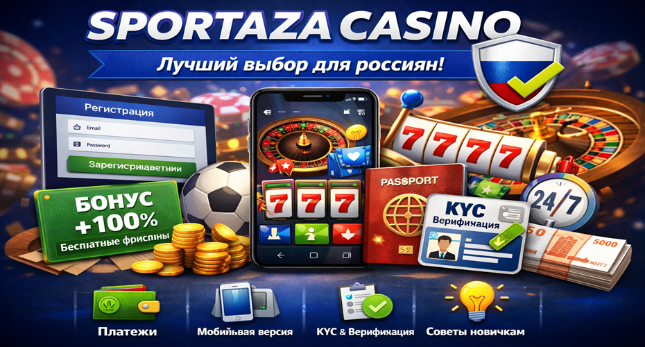 Обзор Sportaza Casino для игроков из России: регистрация, бонусы, KYC, вывод средств и мобильная версия