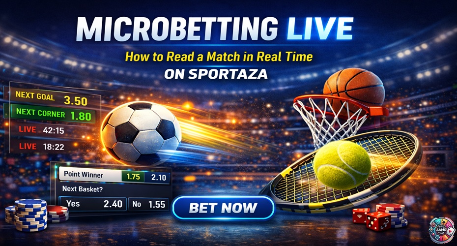 Microbetting live on Sportaza showing football, tennis and basketball markets during real-time betting