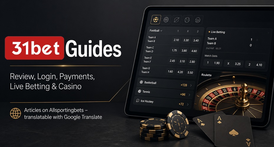 31Bet guides with review login payments live betting and casino