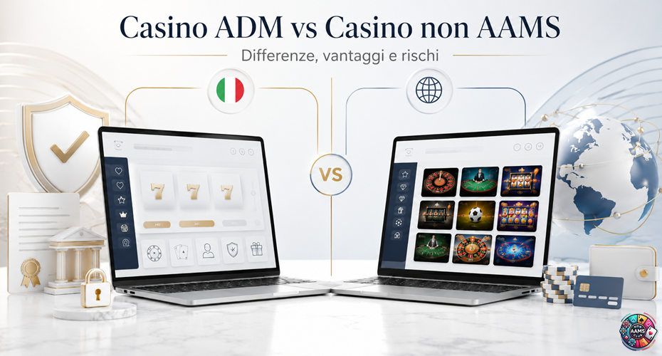 Casino ADM vs Casino non AAMS: confronto chiaro tra licenza italiana, casino internazionali, sicurezza, bonus e pagamenti