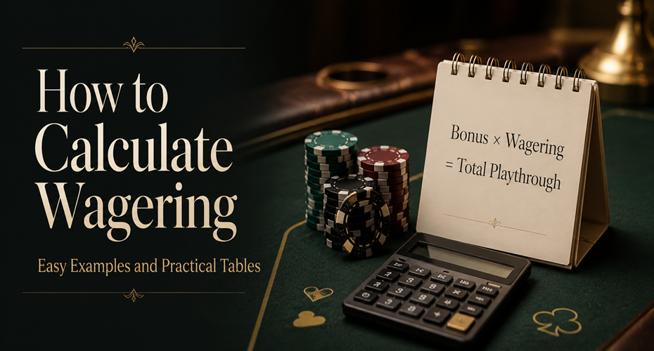 How to calculate wagering with casino chips, calculator and bonus formula