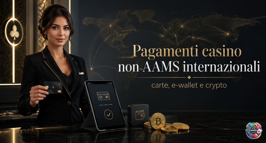 Pagamenti casino non AAMS internazionali con carte, e-wallet, crypto, app mobile, depositi e prelievi