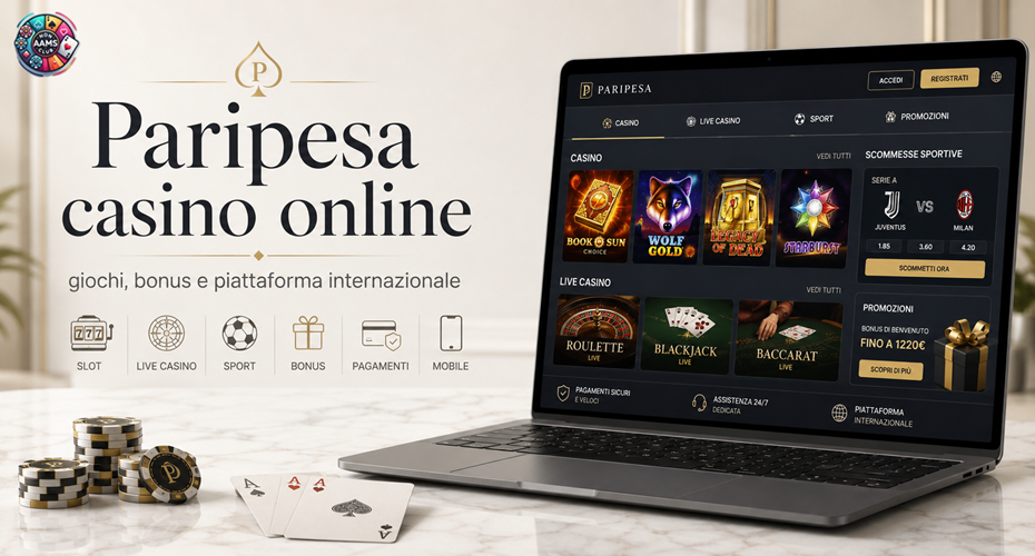 Paripesa casino online con slot, live casino, sport, bonus, pagamenti e piattaforma internazionale