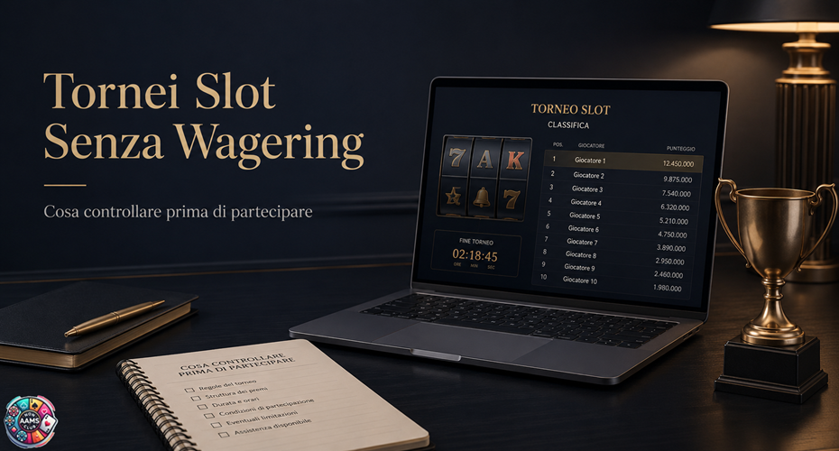 Tornei slot senza wagering con classifica premi e condizioni da controllare