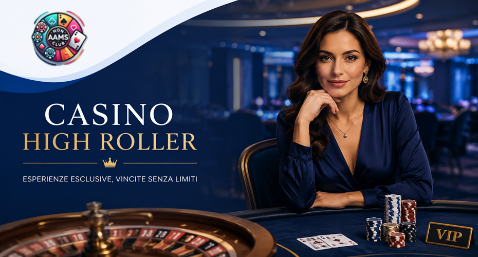 Casino high roller con logo Nonaamsclub, tavolo roulette, fiches VIP e ambientazione elegante da casino online