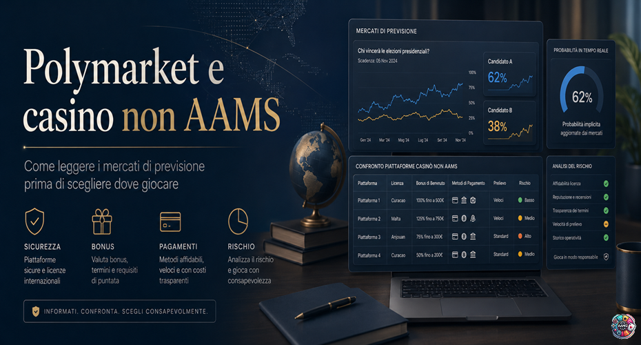 Polymarket e casino non AAMS con mercati di previsione bonus pagamenti e analisi del rischio