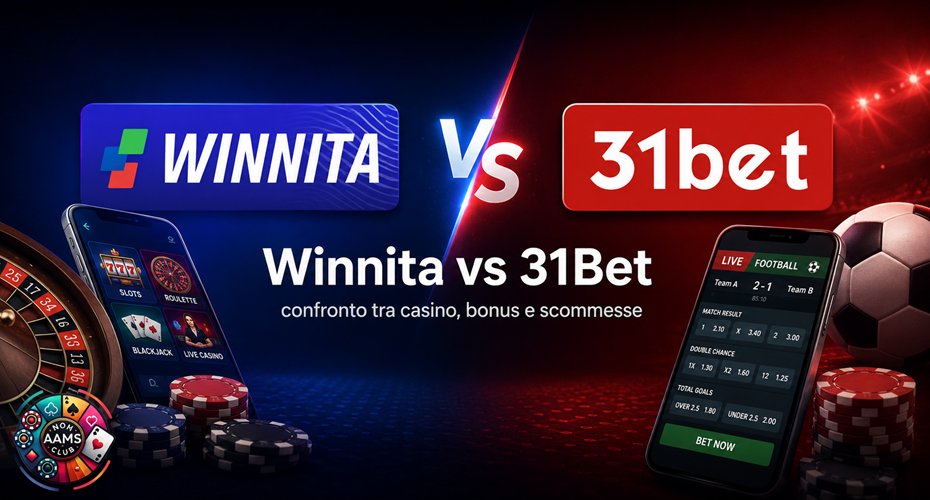 Winnita vs 31Bet confronto tra casino online, bonus, scommesse sportive, mobile e logo Nonaamsclub
