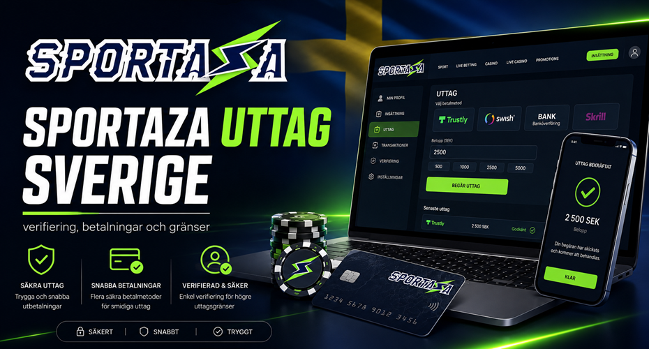Sportaza uttag Sverige med verifiering, betalningsmetoder och uttagsgränser