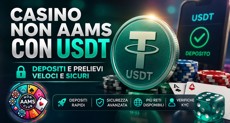 Casino non AAMS con USDT per depositi e prelievi tramite reti TRC20 ed ERC20