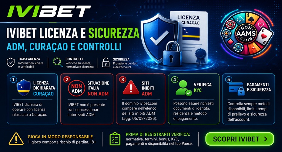 IVIBET licenza e sicurezza con verifica ADM, Curaçao, KYC e pagamenti