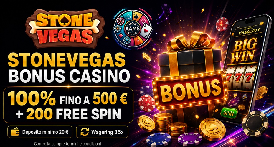 StoneVegas Bonus Casino con 500 euro e 200 Free Spin