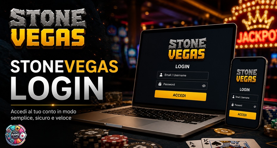 StoneVegas Login per accesso al conto da desktop e smartphone