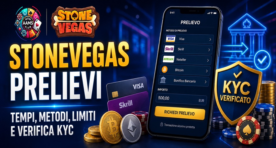 StoneVegas prelievi con metodi di pagamento, limiti e verifica KYC