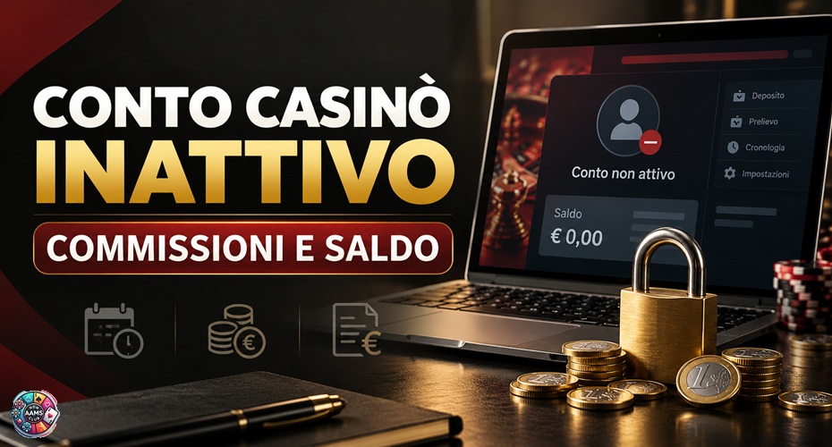 Casino non AAMS conto inattivo con lucchetto, saldo residuo e commissioni di gestione